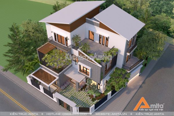 Mẫu biệt thự 3 tầng với thiết kế ấn tượng BT31199