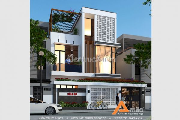 Ấn tượng trong thiết kế biệt thự phố 3 tầng đẹp hiện đại KT31066