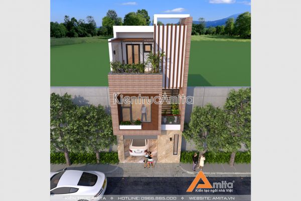 Mẫu thiết kế nhà lô 3 tầng hiện đại đẹp (CĐT: ông Đức - Vũng Tàu) KT31134