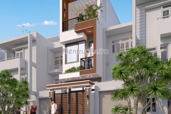Mẫu nhà mặt phố 3 tầng hiện đại đẹp (CĐT: Ông Mỹ- Hồ Chí Minh) KT31306