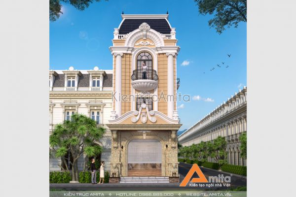 Mẫu nhà phố tân cổ điển đẹp ấn tượng (CĐT: bà Yến - Đồng Nai) KT32132