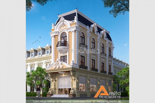 Mẫu nhà phố tân cổ điển đẹp ấn tượng (CĐT: bà Yến - Đồng Nai) KT32132