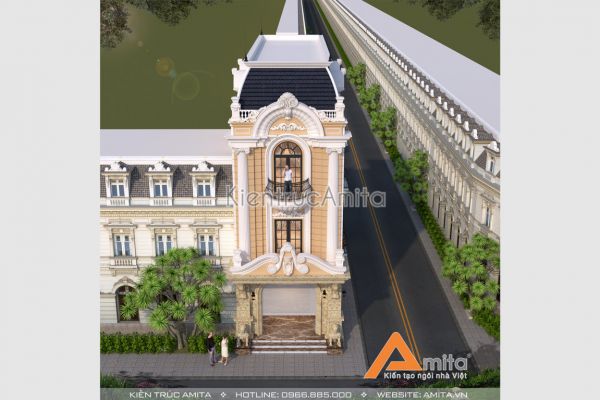 Mẫu nhà phố tân cổ điển đẹp ấn tượng (CĐT: bà Yến - Đồng Nai) KT32132