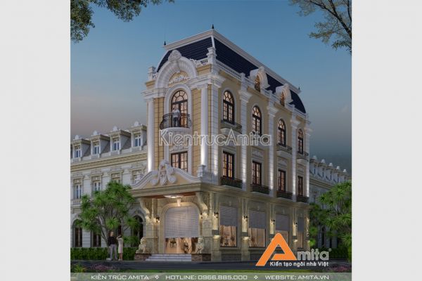 Mẫu nhà phố tân cổ điển đẹp ấn tượng (CĐT: bà Yến - Đồng Nai) KT32132