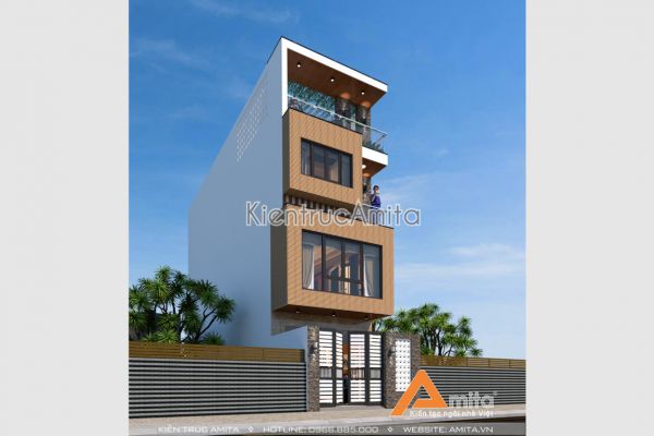 Mẫu thiết kế nhà phố hiện đại 4 tầng (CĐT: ông Hà - Bắc Giang) KT41026