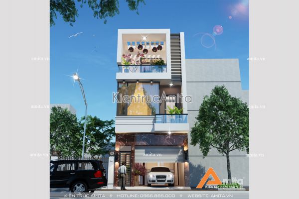 Mẫu nhà phố 4 tầng hiện đại đẹp (CĐT: Ông Can - Vĩnh Phúc) KT41043