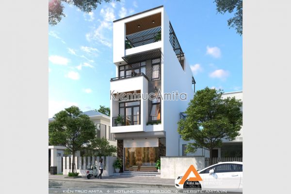 Không gian mở với thiết kế nhà phố 4 tầng hiện đại KT41269