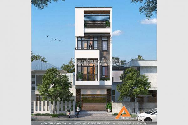 Không gian mở với thiết kế nhà phố 4 tầng hiện đại KT41269