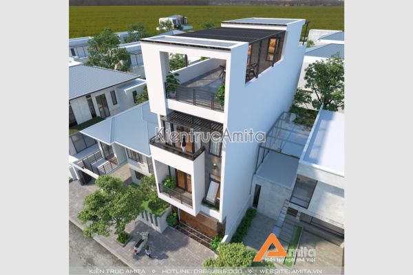 Không gian mở với thiết kế nhà phố 4 tầng hiện đại KT41269