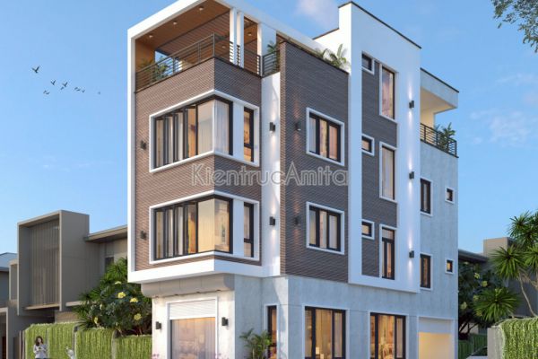 Thiết kế nhà phố 2 mặt tiền hiện đại (CĐT:Ông Nam - Vĩnh Phúc) KT41303