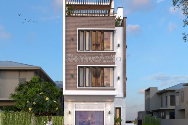 Thiết kế nhà phố 2 mặt tiền hiện đại (CĐT:Ông Nam - Vĩnh Phúc) KT41303