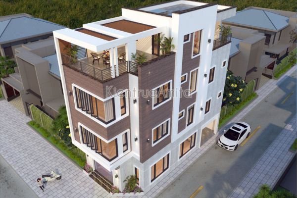 Thiết kế nhà phố 2 mặt tiền hiện đại (CĐT:Ông Nam - Vĩnh Phúc) KT41303