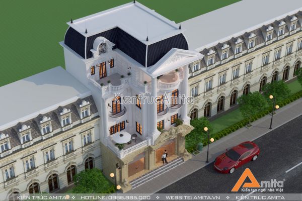 Mẫu nhà phố kiến trúc Pháp (CĐT: Ông Bình - Hà Tĩnh) KT42188