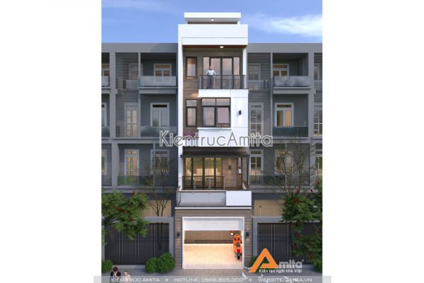 Thiết kế nhà phố mặt tiền 5m có gara (CĐT: Ông Phú - Hải Phòng) KT5115-1