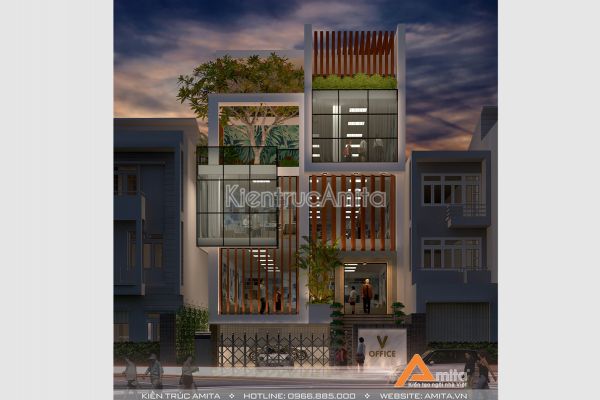 Thiết kế trụ sở văn phòng đẹp hiện đại, ứng dụng thực tế cao  KT51232