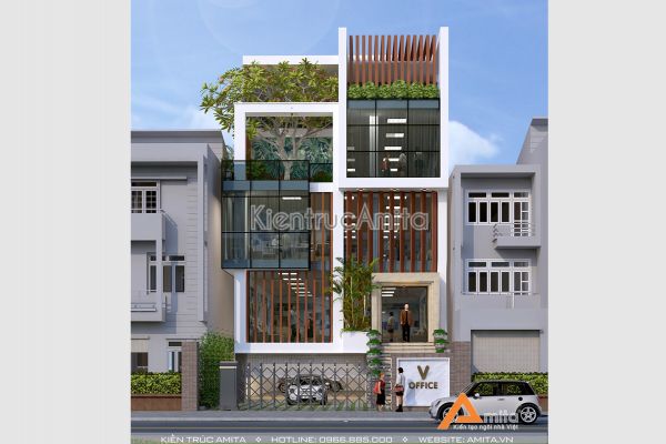 Thiết kế trụ sở văn phòng đẹp hiện đại, ứng dụng thực tế cao  KT51232