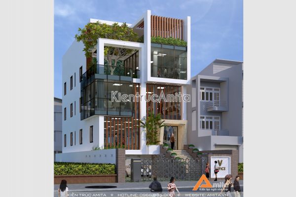 Thiết kế trụ sở văn phòng đẹp hiện đại, ứng dụng thực tế cao  KT51232