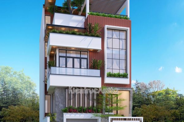 Mẫu nhà phố 5 tầng kết hợp văn phòng phong cách hiện đại KT51310