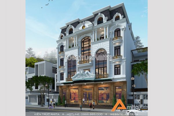 Thiết kế nhà văn phòng tân cổ điển đẹp (CĐT:ông Hữu-Hải Dương)KT52124