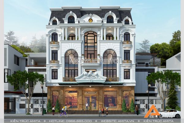 Thiết kế nhà văn phòng tân cổ điển đẹp (CĐT:ông Hữu-Hải Dương)KT52124