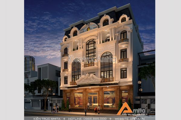 Thiết kế nhà văn phòng tân cổ điển đẹp (CĐT:ông Hữu-Hải Dương)KT52124