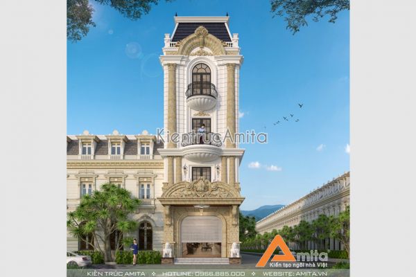 Mẫu nhà phố tân cổ điển Pháp 2 mặt tiền (CĐT: Bà Xuân - Hà Nam) KT52141