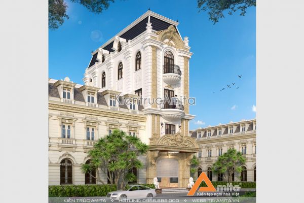 Mẫu nhà phố tân cổ điển Pháp 2 mặt tiền (CĐT: Bà Xuân - Hà Nam) KT52141