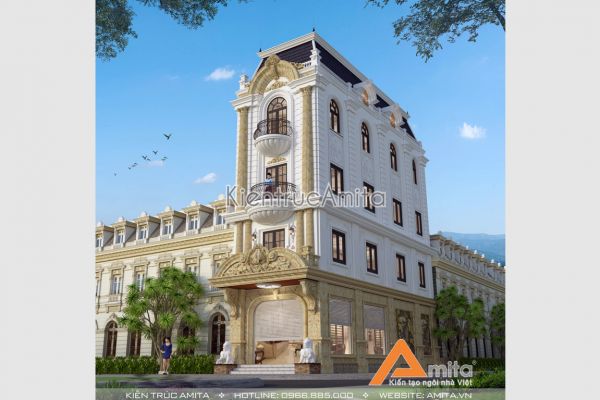 Mẫu nhà phố tân cổ điển Pháp 2 mặt tiền (CĐT: Bà Xuân - Hà Nam) KT52141