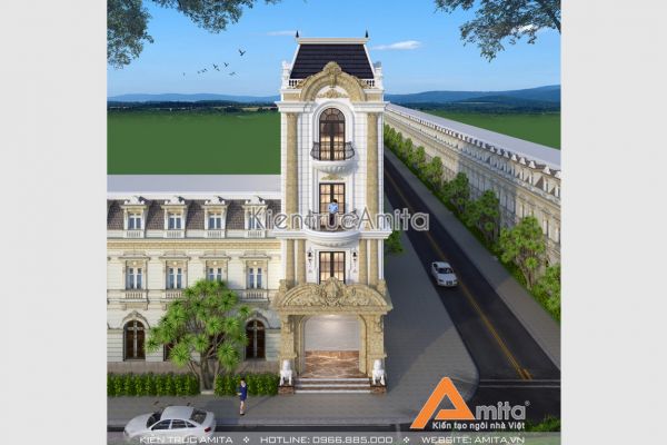 Mẫu nhà phố tân cổ điển Pháp 2 mặt tiền (CĐT: Bà Xuân - Hà Nam) KT52141