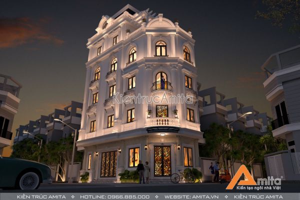 Mẫu nhà phố 5 tầng phong cách Châu Âu (CĐT: Ông Phú-Vĩnh Phúc) KT52197