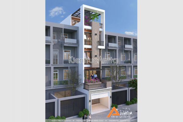 Thiết kế nhà ống mặt tiền 4,5m ( CĐT: Bà Hằng - Thái Nguyên) KT52204