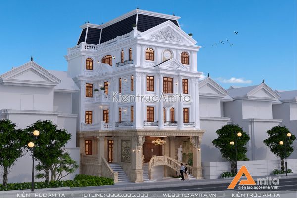 Mẫu nhà ở kết hợp văn phòng công ty đẹp đẳng cấp  KT52243