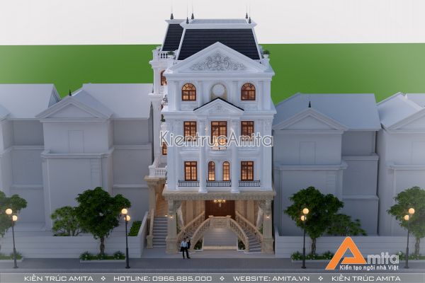 Mẫu nhà ở kết hợp văn phòng công ty đẹp đẳng cấp  KT52243