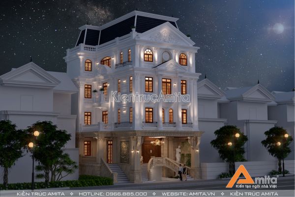 Mẫu nhà ở kết hợp văn phòng công ty đẹp đẳng cấp  KT52243