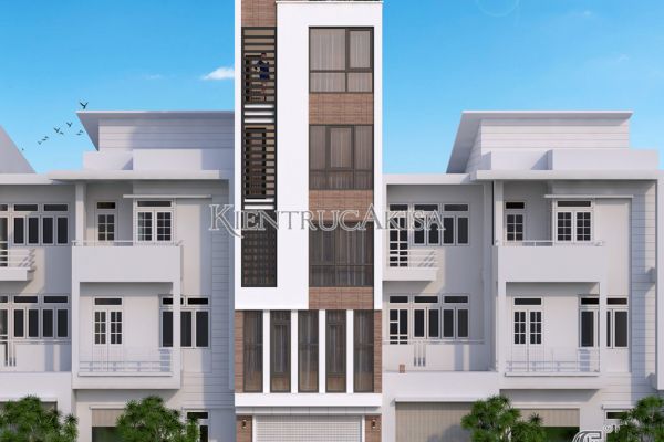 Thiết kế nhà phố hiện đại 6 tầng 2 mặt tiền tại Hà Nội KT61345 