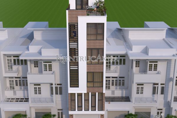 Thiết kế nhà phố hiện đại 6 tầng 2 mặt tiền tại Hà Nội KT61345 