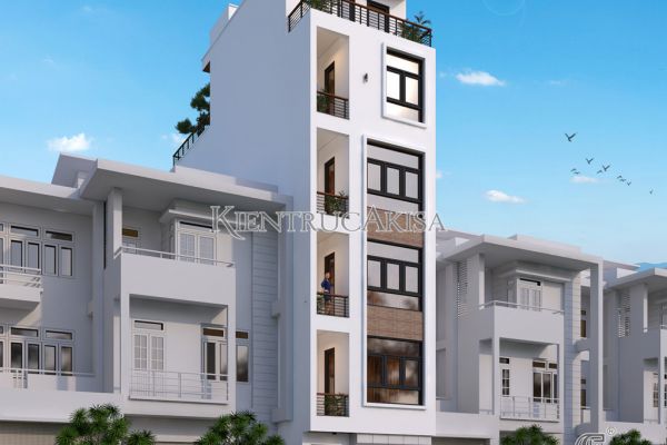 Thiết kế nhà phố hiện đại 6 tầng 2 mặt tiền tại Hà Nội KT61345 