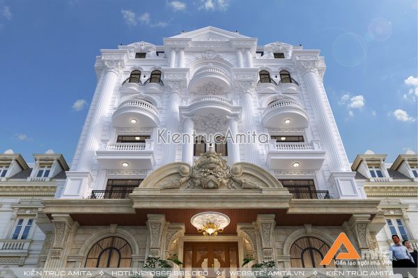 Mẫu nhà phố kết hợp văn phòng phong cách Pháp KT72200