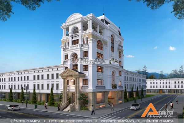 Mẫu nhà phố kết hợp văn phòng cho thuê phong cách Pháp KT72272