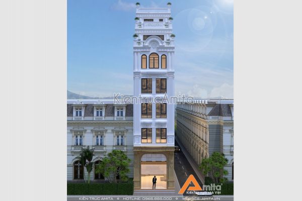 Thiết kế nhà phố tân cổ điển kết hợp kinh doanh KT82117