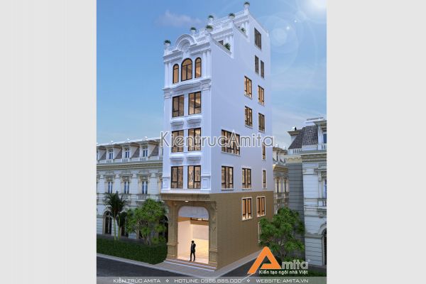 Thiết kế nhà phố tân cổ điển kết hợp kinh doanh KT82117