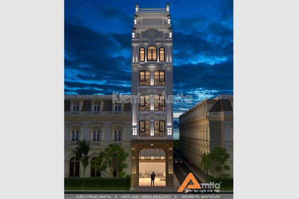 Thiết kế nhà phố tân cổ điển kết hợp kinh doanh KT82117