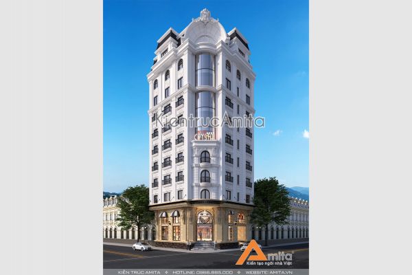 Thiết kế khách sạn kiến trúc tân cổ điển Pháp tuyệt đẹp KT92271