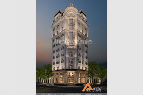 Thiết kế khách sạn kiến trúc tân cổ điển Pháp tuyệt đẹp KT92271