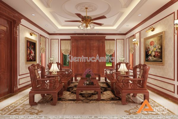 Mẫu nội thất biệt thự tân cổ điển kết hợp hiện đại đẹp hoàn mỹ NT12031