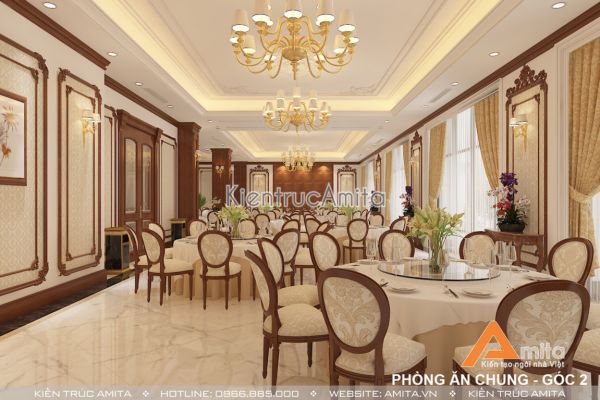 Thiết kế nội thất phòng ăn tân cổ điển đẹp NT12033