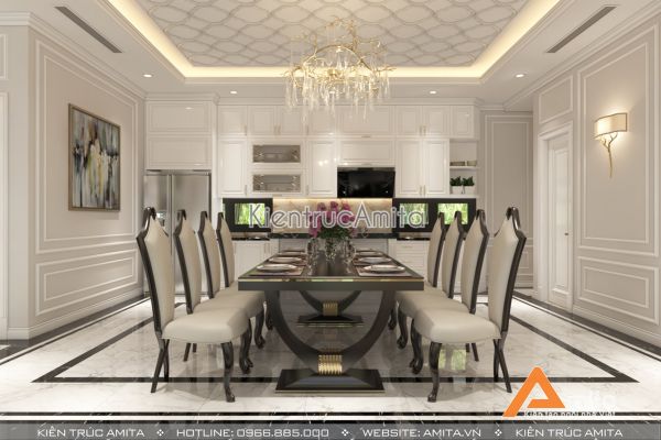 Thiết kế nội thất biệt thự đẹp phong cách tân cô điển ở Hà Nội NT12049