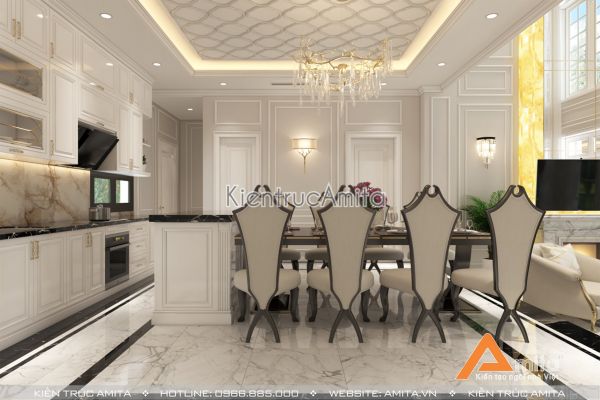 Thiết kế nội thất biệt thự đẹp phong cách tân cô điển ở Hà Nội NT12049