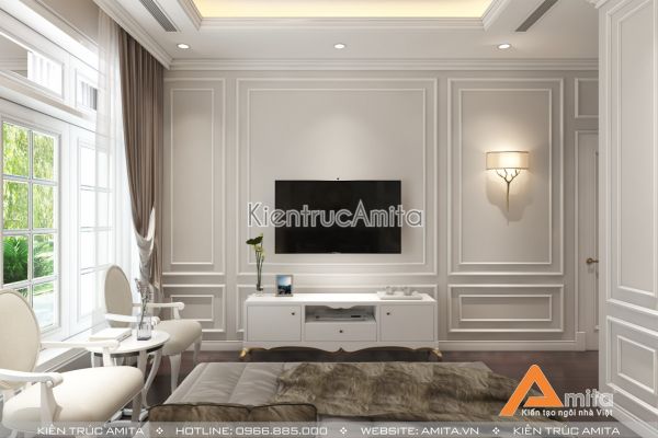 Thiết kế nội thất biệt thự đẹp phong cách tân cô điển ở Hà Nội NT12049