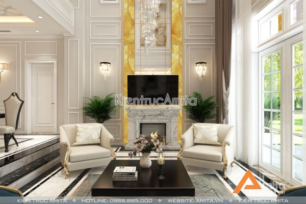 Thiết kế nội thất biệt thự đẹp phong cách tân cô điển ở Hà Nội NT12049